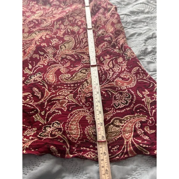 Venezia Silk Midi Dress Paisley Red Twist Front Plus Size 18/20 Lined - Picture 9 of 9